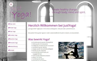 Screenshot der JustYoga-Buchungsplattform